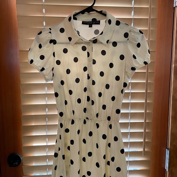 Top Shop Petite dress in polka dot size US 0 / UK 4 in great condition - Picture 1 of 9